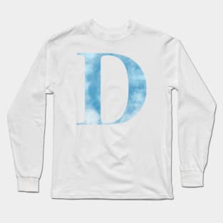 Clouds Blue Sky Initial Letter D Long Sleeve T-Shirt